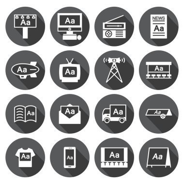 Advertising icon  Set,circular Labels clipart