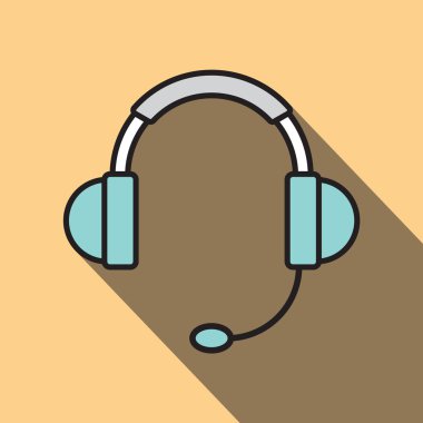 Kulaklık düz simgesi