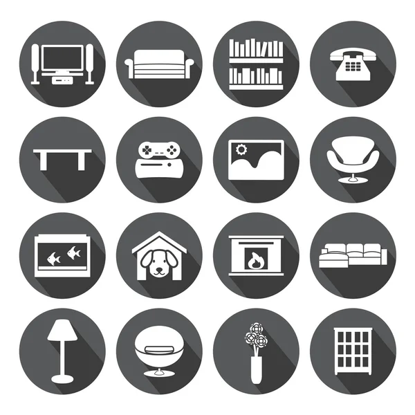 Woonkamer pictogram Set — Stockvector