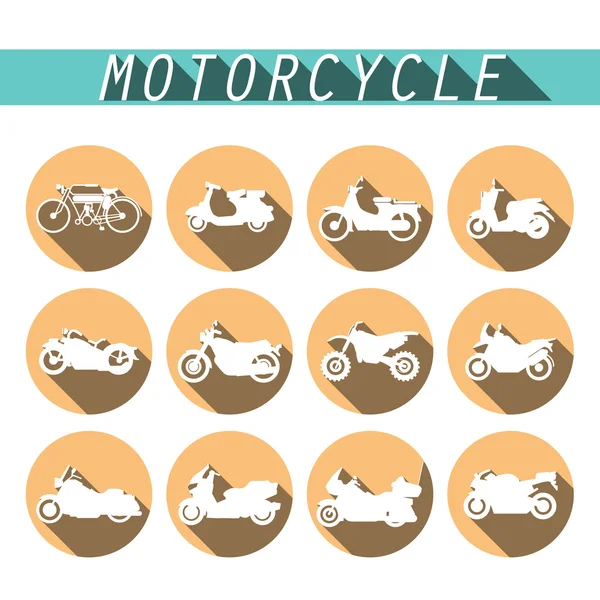 Motociclista Ícones definidos. Ilustração vetorial — Vetor de Stock