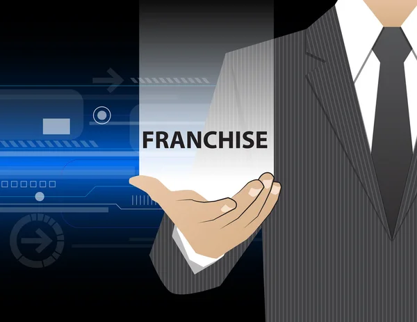 Concept Businessman in his hands , Franchise — ストックベクタ