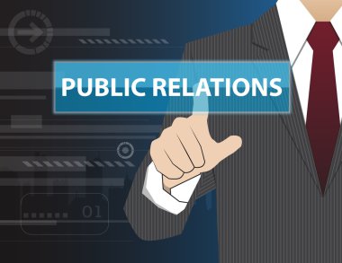 Modern sanal teknolojisi ile çalışan işadamı el dokunmaya