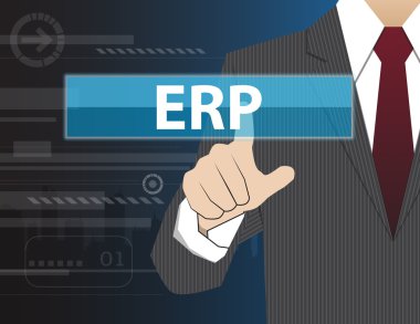 Modern sanal teknolojisi ile çalışan işadamı el dokunmaya