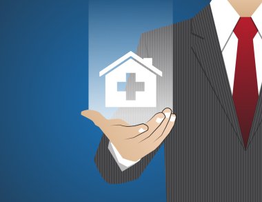Onun elinde, sigorta Hastanesi tıp kavramı işadamı