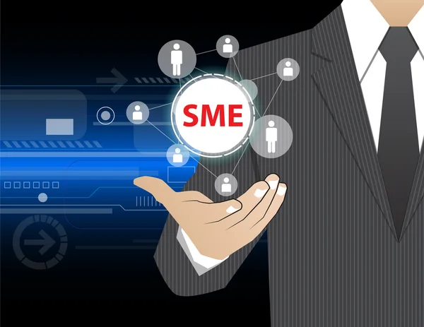 Conceito Empresário em suas mãos, SME —  Vetores de Stock