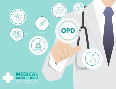 Modern sanal teknolojisi ile çalışan tıp doktor el