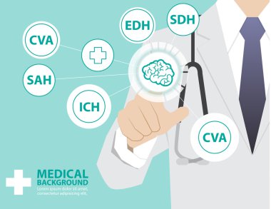 Modern sanal teknolojisi ile çalışan tıp doktor el