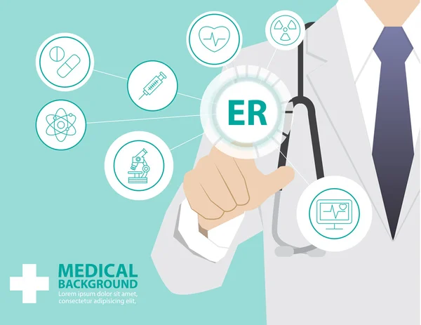 最新の仮想化技術の使用医学博士に渡す — ストックベクタ