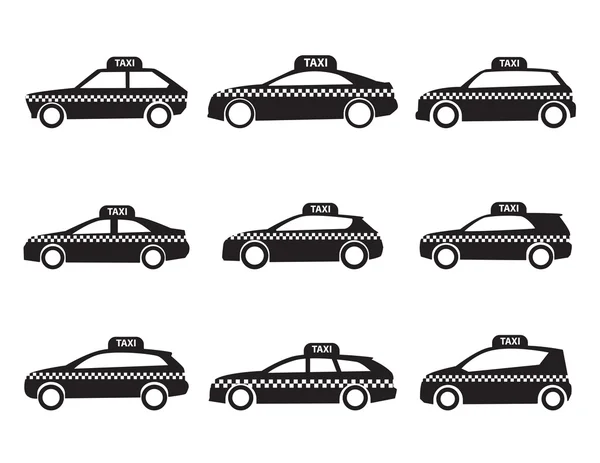 Taxi Ikonuppsättning — Stock vektor