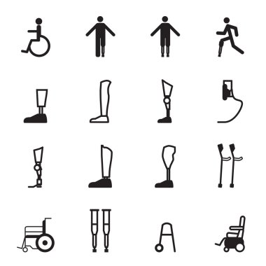 Engelli protez Icon set