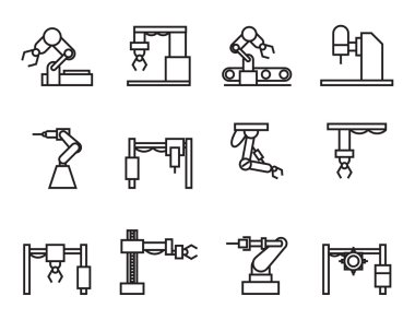 Robot sanayi Icons set