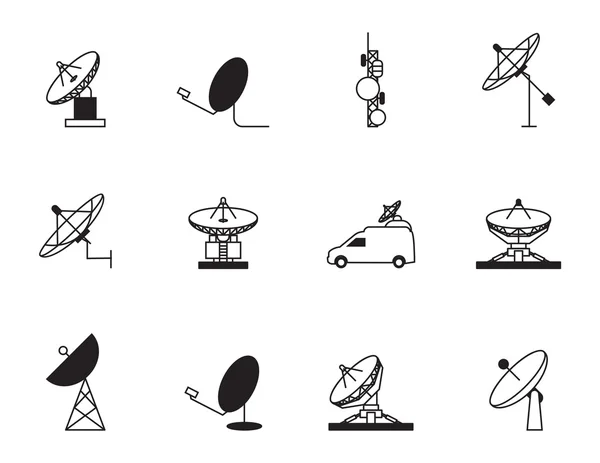 Satellite dish icon set — Stock Vector