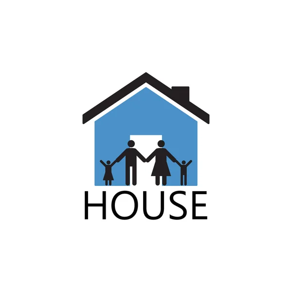 อาคารบ้านและครอบครัว, ไอคอนและสัญลักษณ์รูปทรงของเวกเตอร์ — ภาพเวกเตอร์สต็อก