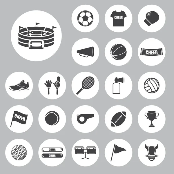 Spor ve tezahürat arena Icons — Stok Vektör