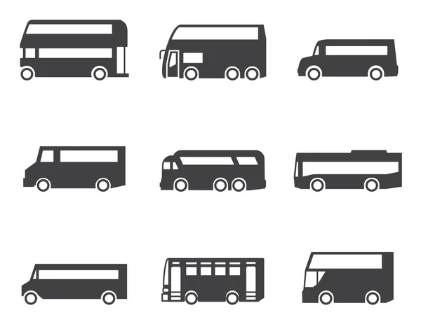 Набор значков автобуса — стоковый вектор