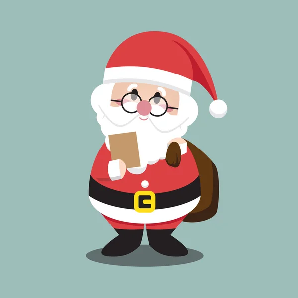Santa ρήτρες λίστα ανάγνωσης για Χριστούγεννα χαρακτήρα — Διανυσματικό Αρχείο