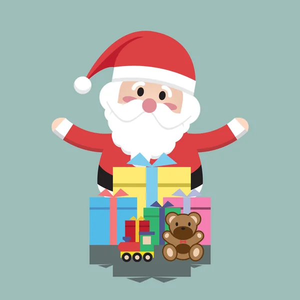 Santa Claus Caja de regalo para carácter navideño — Vector de stock