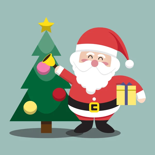 Santa Claus Árbol de Navidad para personaje de Navidad — Vector de stock