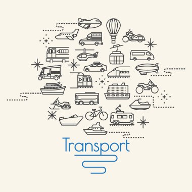 Transportation and Vehicles icons clipart