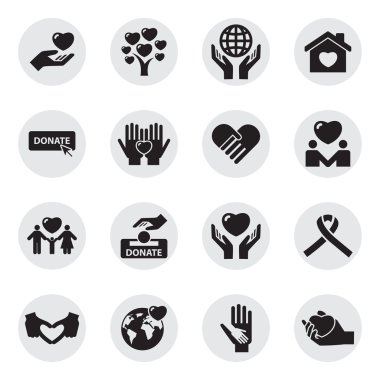 Charity and love icons clipart