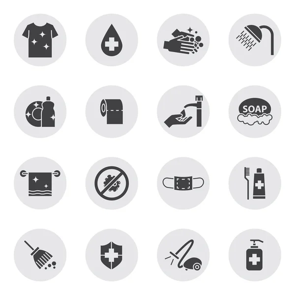 Hygiene and Cleaning icons set — Stock Vector