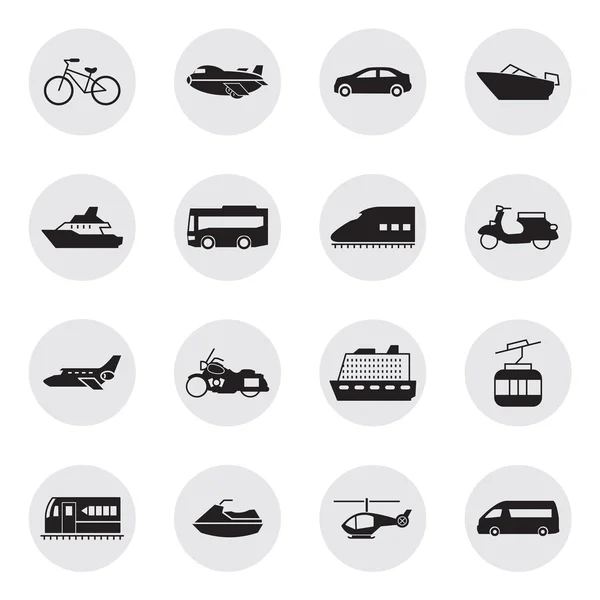 Iconos de transporte y vehículos — Vector de stock