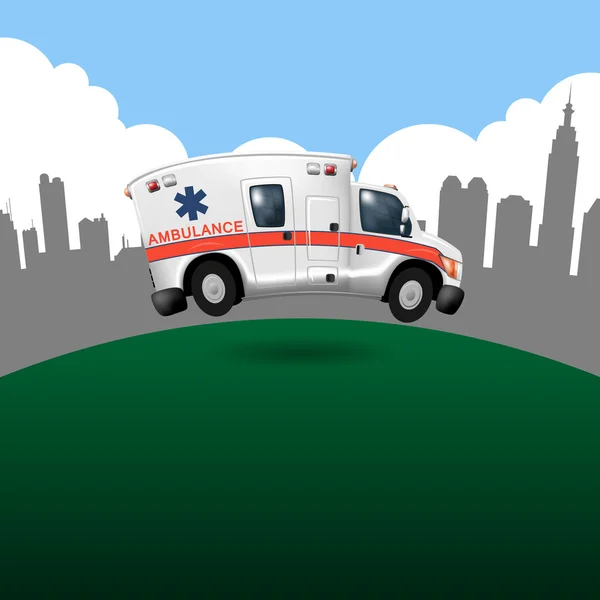 Ambulance excès de vitesse, dessin animé vectoriel — Image vectorielle