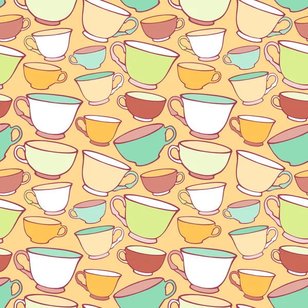 Seamless pattern with decorative cups — Stock Vector
