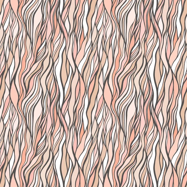 Pola mulus dengan ornamen gelombang corat-coret - Stok Vektor