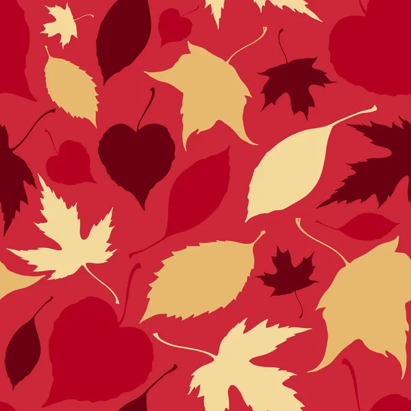 Nahtloses Muster mit fallenden Blättern. Hintergrund Herbst — Stockvektor