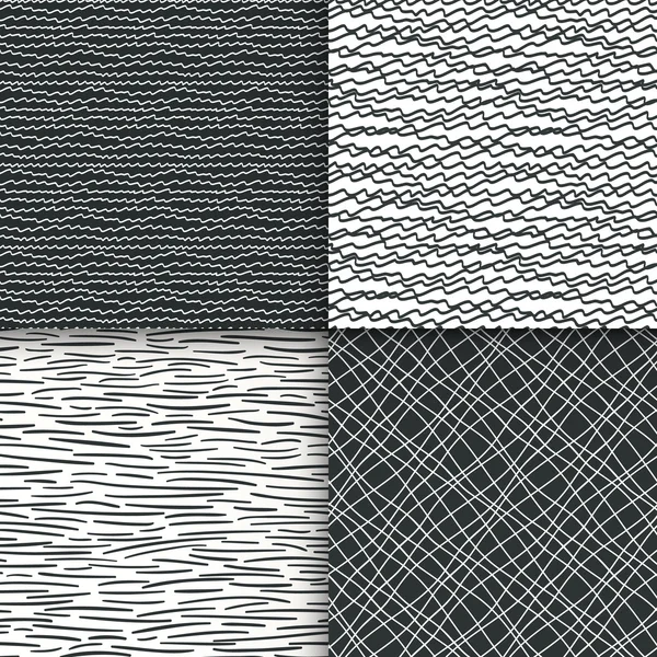 Conjunto de patrones geométricos sin costura garabato — Archivo Imágenes Vectoriales