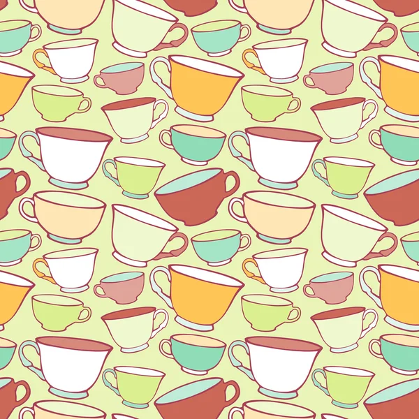 Seamless pattern with decorative cups — Stock Vector