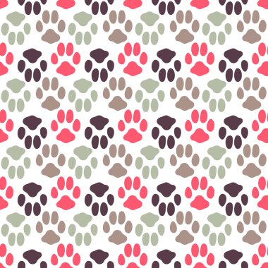 Seamless pattern with animal footprint texture clipart