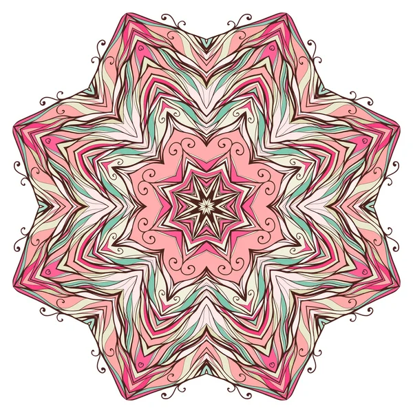 Runde mandala kaleidoskopische Spitze ornamentalen Hintergrund — Stockvektor