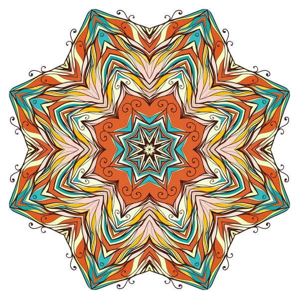 Runde mandala kaleidoskopische Spitze ornamentalen Hintergrund — Stockvektor