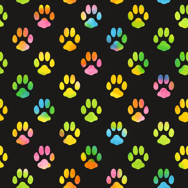 Varrat nélküli mintát akvarell állat lábnyoma textúra — Stock Vector