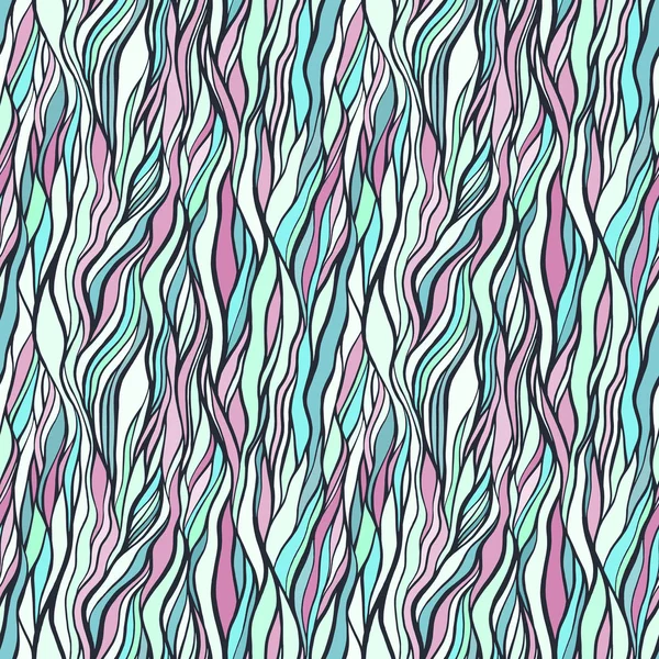 낙서 파도 장식으로 완벽 한 패턴 — 스톡 벡터