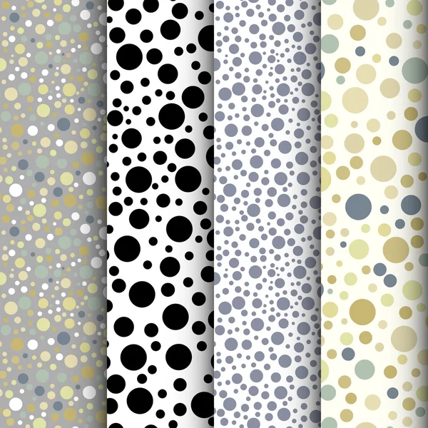 Vintage polka dot seamless patterns set — Stock Vector