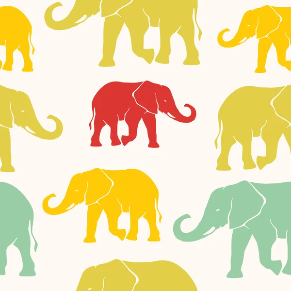 Naadloze patroon met silhouet olifanten — Stockvector