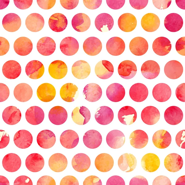 Pattern with watercolor polka dot ornament — Stok Vektör