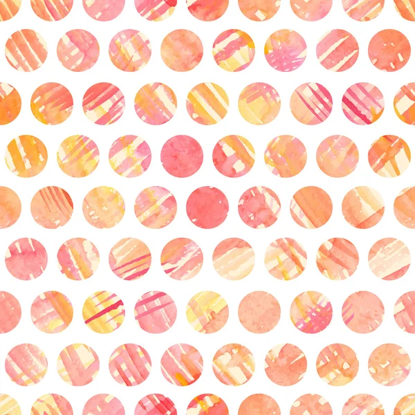 Pattern with watercolor polka dot ornament — Stockový vektor