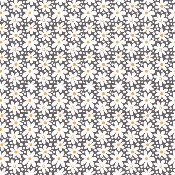 Seamless pattern with decorative daisy flowers — Stock Vector
