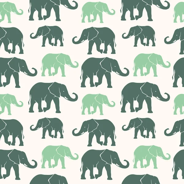 Seamless mönster med siluett elefanter — Stock vektor