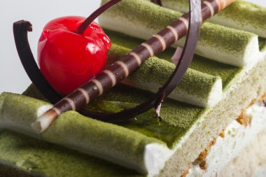 Japanese Matcha Green tea cake clipart