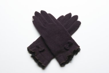 Yün örme eldiven beyaz arka plan üzerinde