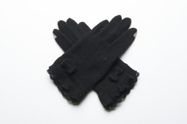 Yün örme eldiven beyaz arka plan üzerinde