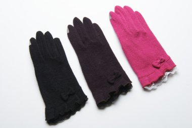 Yün örme eldiven beyaz arka plan üzerinde