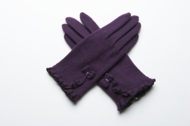 Yün örme eldiven beyaz arka plan üzerinde