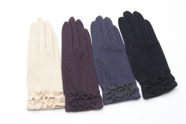 Yün örme eldiven beyaz arka plan üzerinde