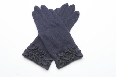 Yün örme eldiven beyaz arka plan üzerinde